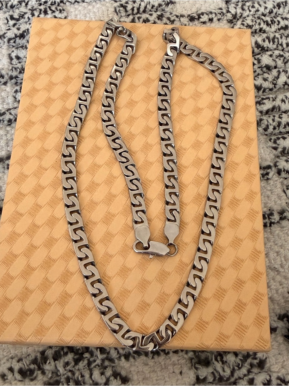Men's Silver-Tone Link Chain Necklace - Modern Heavy Link Design